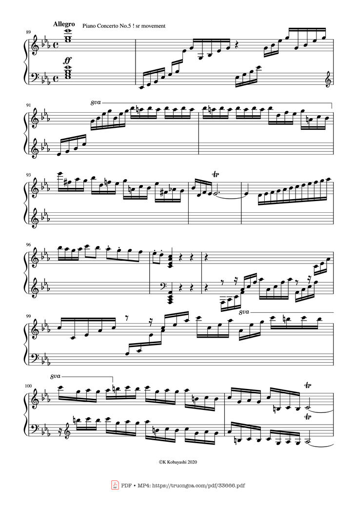 Page 4 of the piano sheet music PDF Piano - Beethoven Medley for classical Piano beginners by Ludwig van Beethoven