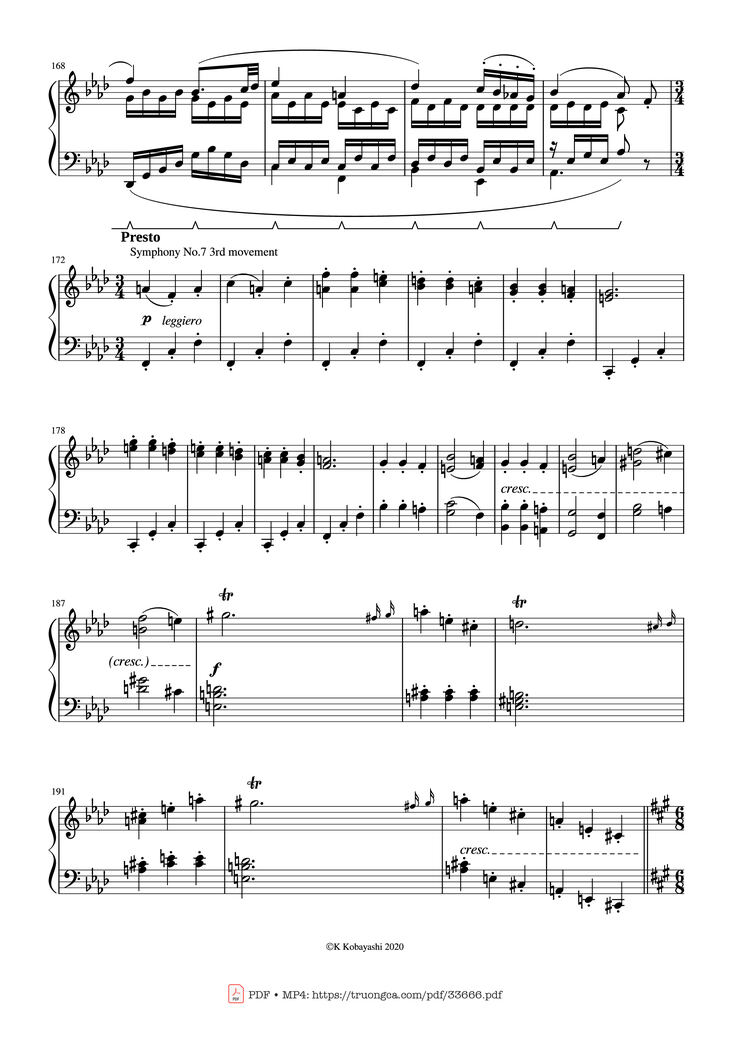 Page 8 of the piano sheet music PDF Piano - Beethoven Medley for classical Piano beginners by Ludwig van Beethoven