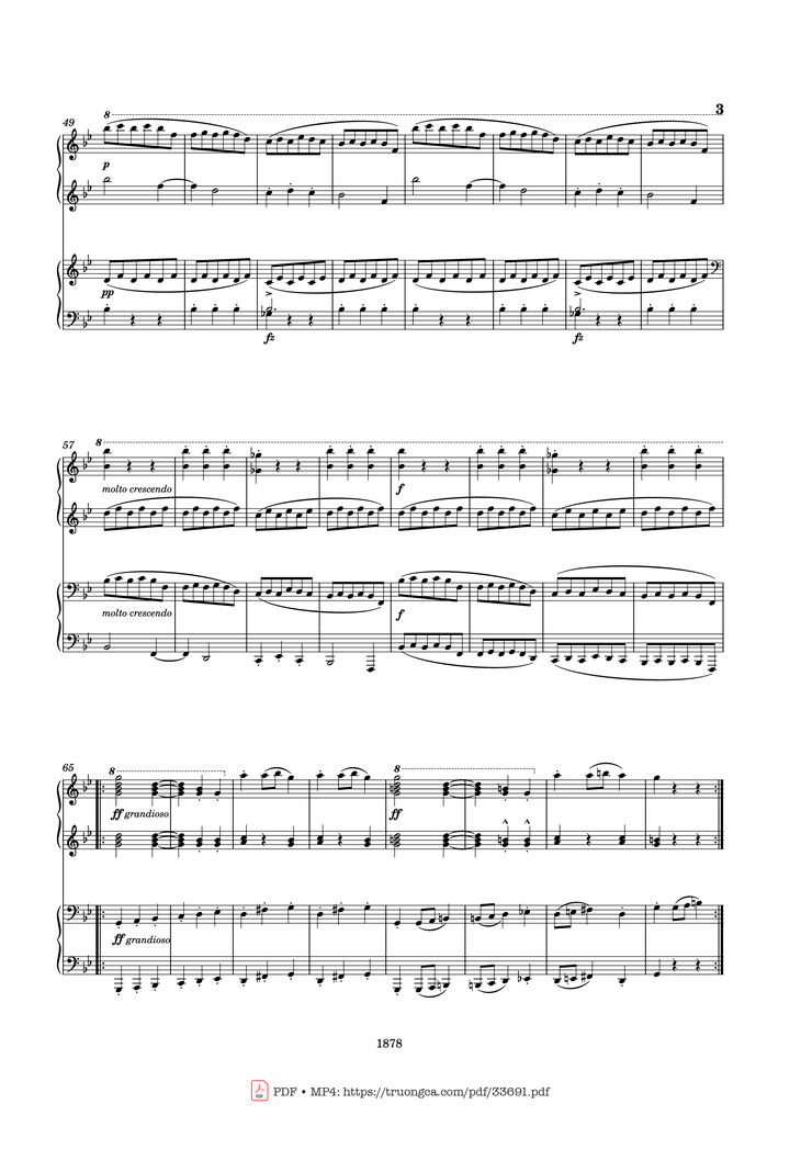 Page 3 of the piano sheet music PDF Piano - Slavonic Dances Op. 46 No. 8 Piano Four Hands by Antonin Leopold Dvorak