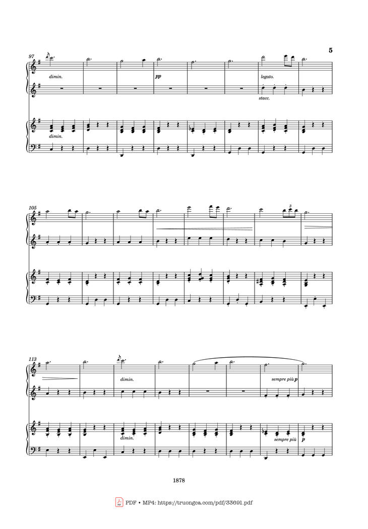 Page 5 of the piano sheet music PDF Piano - Slavonic Dances Op. 46 No. 8 Piano Four Hands by Antonin Leopold Dvorak