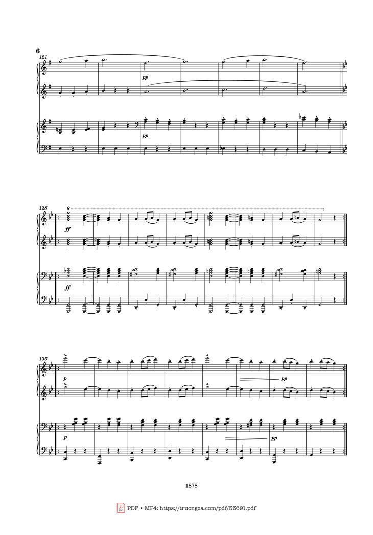 Page 6 of the piano sheet music PDF Piano - Slavonic Dances Op. 46 No. 8 Piano Four Hands by Antonin Leopold Dvorak