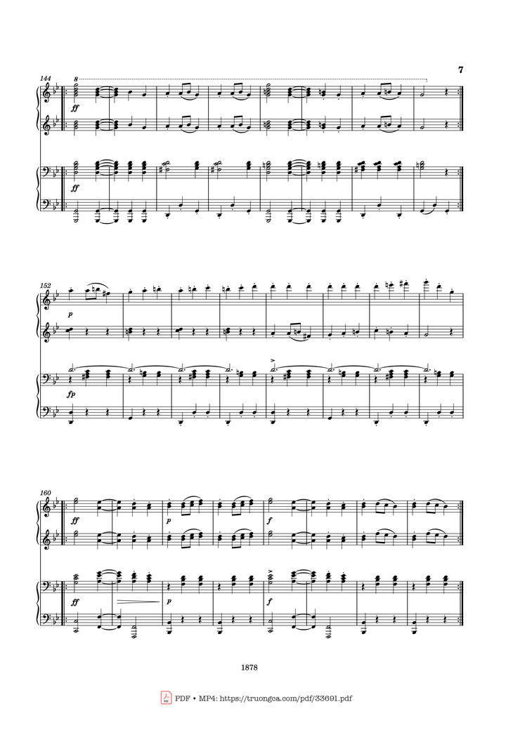 Page 7 of the piano sheet music PDF Piano - Slavonic Dances Op. 46 No. 8 Piano Four Hands by Antonin Leopold Dvorak