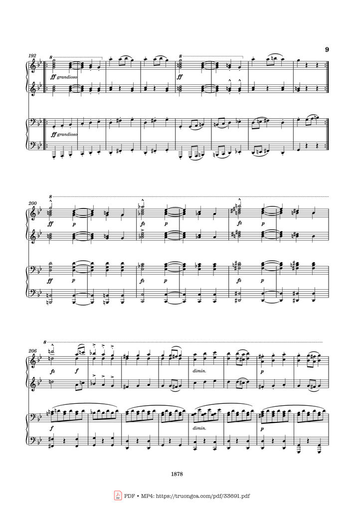 Page 9 of the piano sheet music PDF Piano - Slavonic Dances Op. 46 No. 8 Piano Four Hands by Antonin Leopold Dvorak