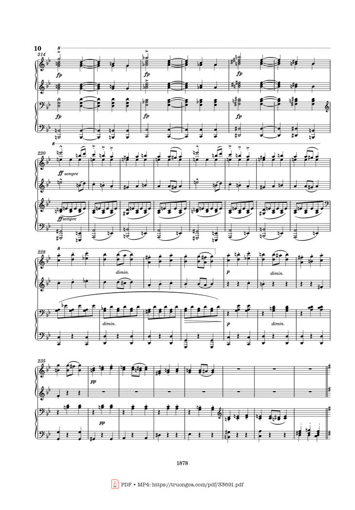 Page 10 of the piano sheet music PDF Piano - Slavonic Dances Op. 46 No. 8 Piano Four Hands by Antonin Leopold Dvorak