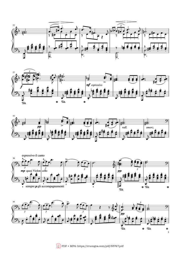 Page 3 of the piano sheet music PDF Piano - Standchen D. 957 No.7 Piano by Franz Schubert