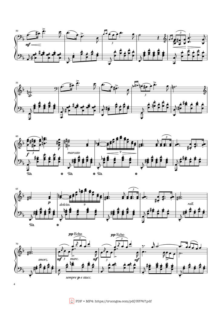 Page 4 of the piano sheet music PDF Piano - Standchen D. 957 No.7 Piano by Franz Schubert