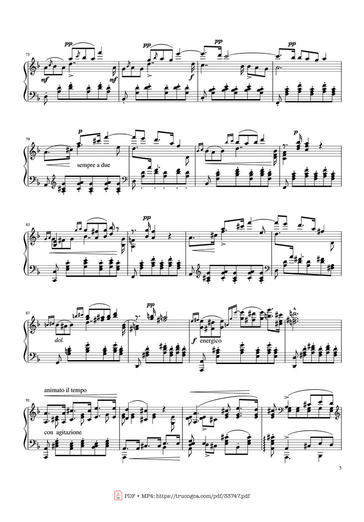 Page 5 of the piano sheet music PDF Piano - Standchen D. 957 No.7 Piano by Franz Schubert