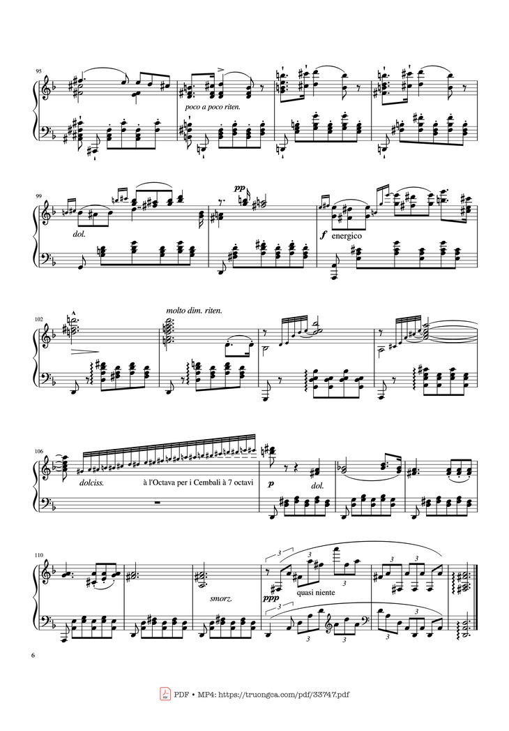 Page 6 of the piano sheet music PDF Piano - Standchen D. 957 No.7 Piano by Franz Schubert