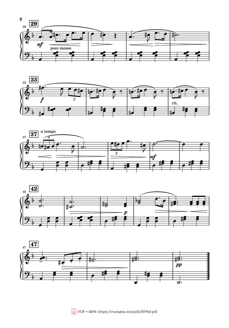 Page 2 of the piano sheet music PDF Piano - Sérenade Piano EASY by Franz Schubert