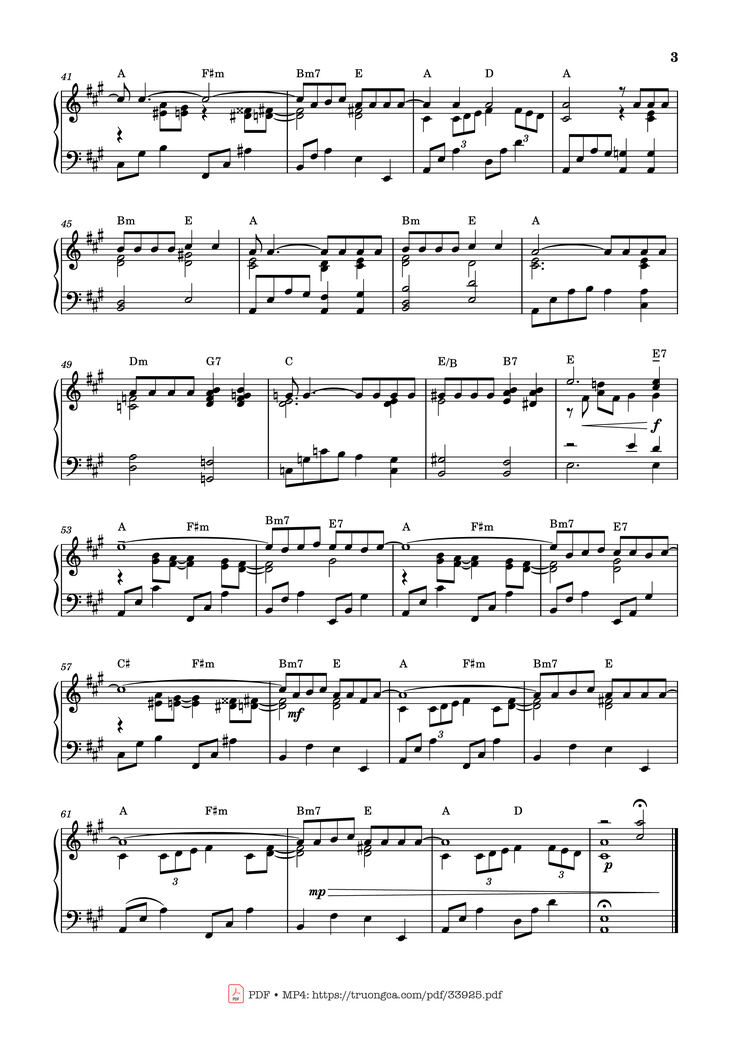 Page 3 of the piano sheet music PDF Piano - Blue moon Piano by Richard Rodgers
