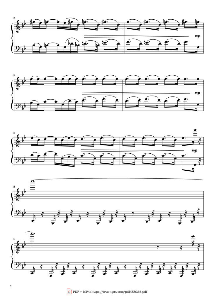 Page 2 of the piano sheet music PDF Piano - The Mandalorian Main Theme Star Wars (Easy) Piano by Ludwig Goransson