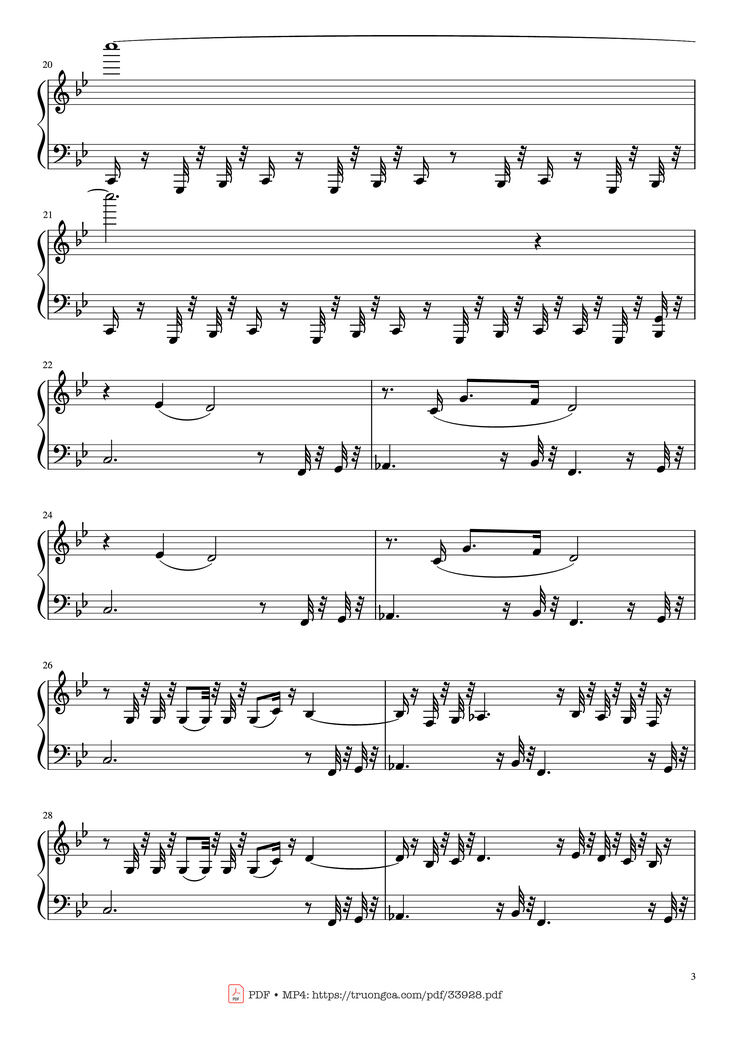 Page 3 of the piano sheet music PDF Piano - The Mandalorian Main Theme Star Wars (Easy) Piano by Ludwig Goransson