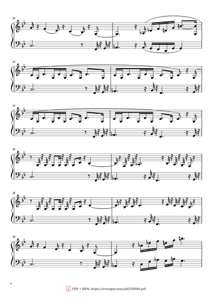 Page 4 of the piano sheet music PDF Piano - The Mandalorian Main Theme Star Wars (Easy) Piano by Ludwig Goransson