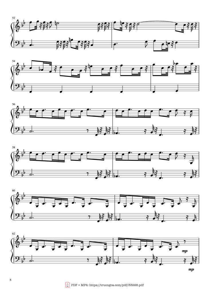 Page 6 of the piano sheet music PDF Piano - The Mandalorian Main Theme Star Wars (Easy) Piano by Ludwig Goransson