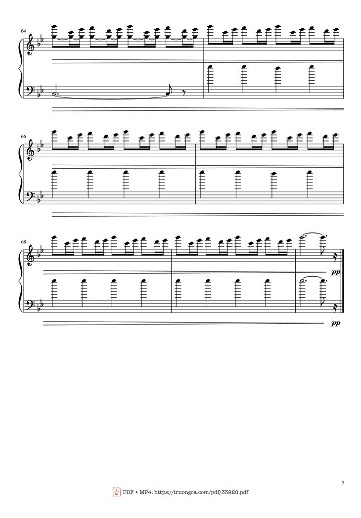 Page 7 of the piano sheet music PDF Piano - The Mandalorian Main Theme Star Wars (Easy) Piano by Ludwig Goransson