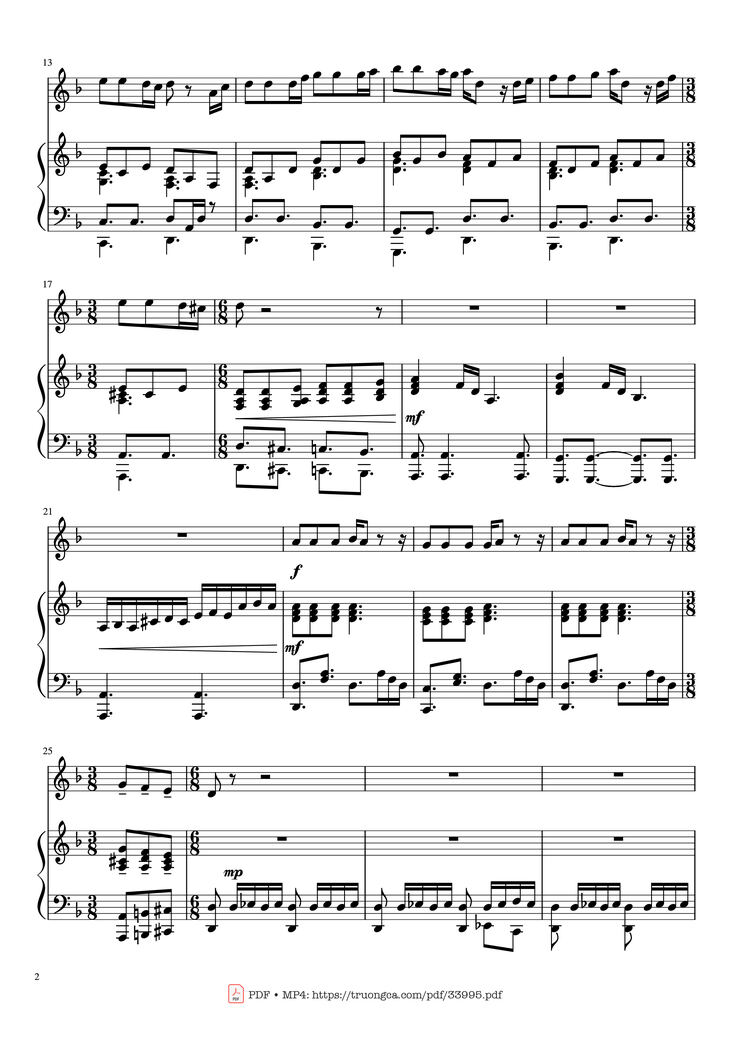 Page 2 of the piano sheet music PDF Piano - Pirates of the Caribbean Piano & Violin by Hans Zimmer