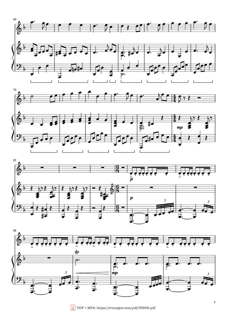 Page 5 of the piano sheet music PDF Piano - Pirates of the Caribbean Piano & Violin by Hans Zimmer