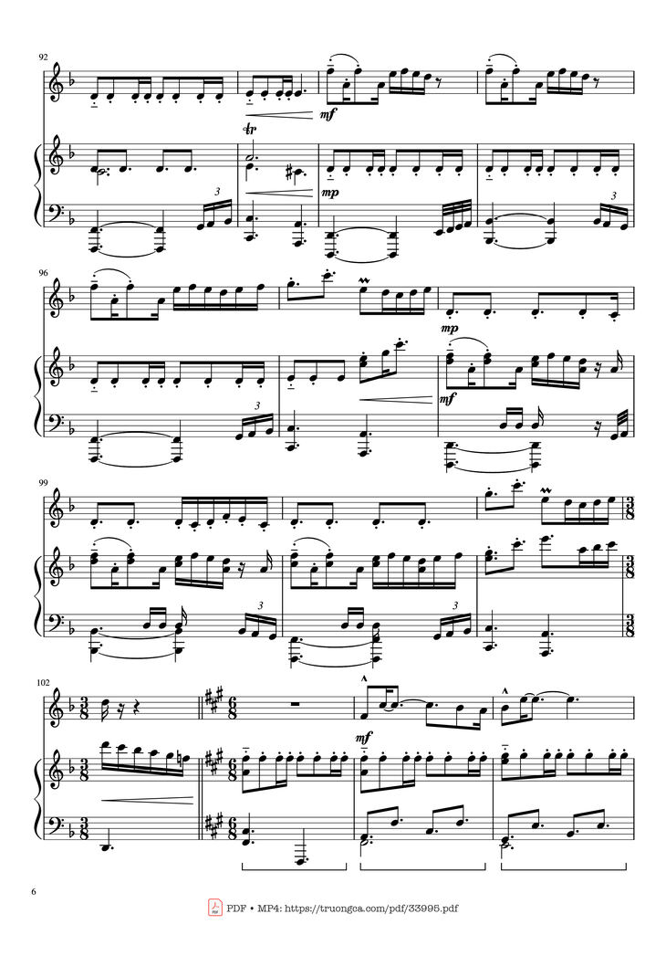 Page 6 of the piano sheet music PDF Piano - Pirates of the Caribbean Piano & Violin by Hans Zimmer