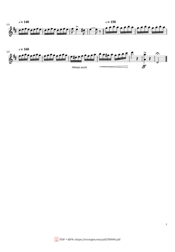 Page 3 of the piano sheet music PDF - Czardas Violin by Vittorio Monti