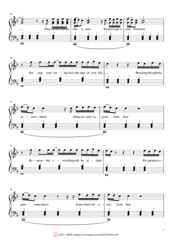 Page 3 of the piano sheet music PDF Piano - Sign Of The Times Piano by Harry Styles