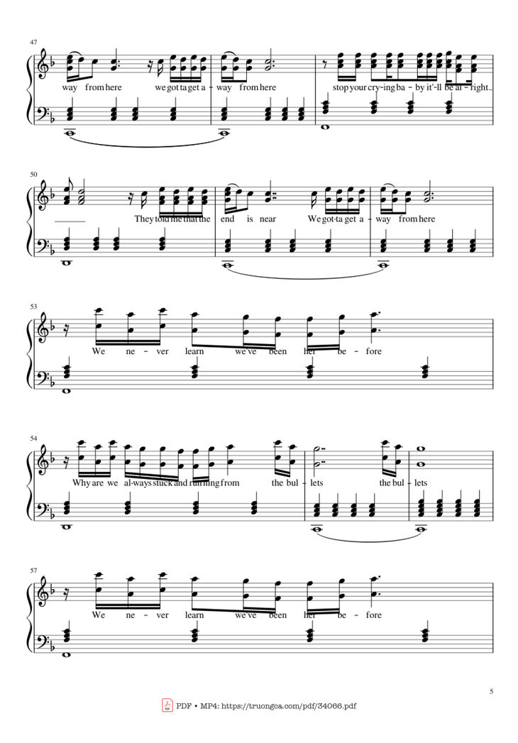Page 5 of the piano sheet music PDF Piano - Sign Of The Times Piano by Harry Styles
