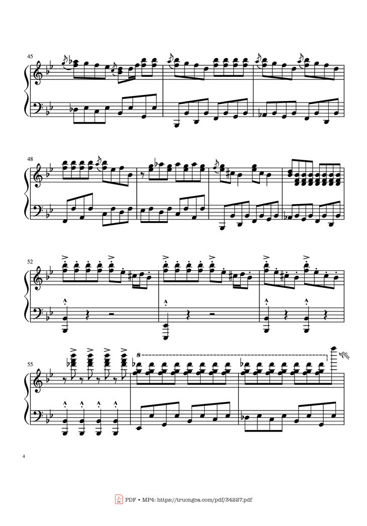 Page 4 of the piano sheet music PDF Guitar Tab - Johnny B. Goode Rock 