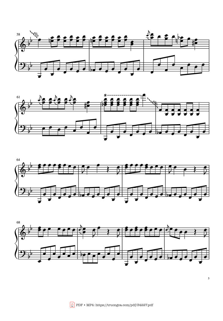 Page 5 of the piano sheet music PDF Guitar Tab - Johnny B. Goode Rock 