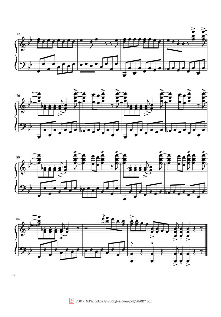 Page 6 of the piano sheet music PDF Guitar Tab - Johnny B. Goode Rock 