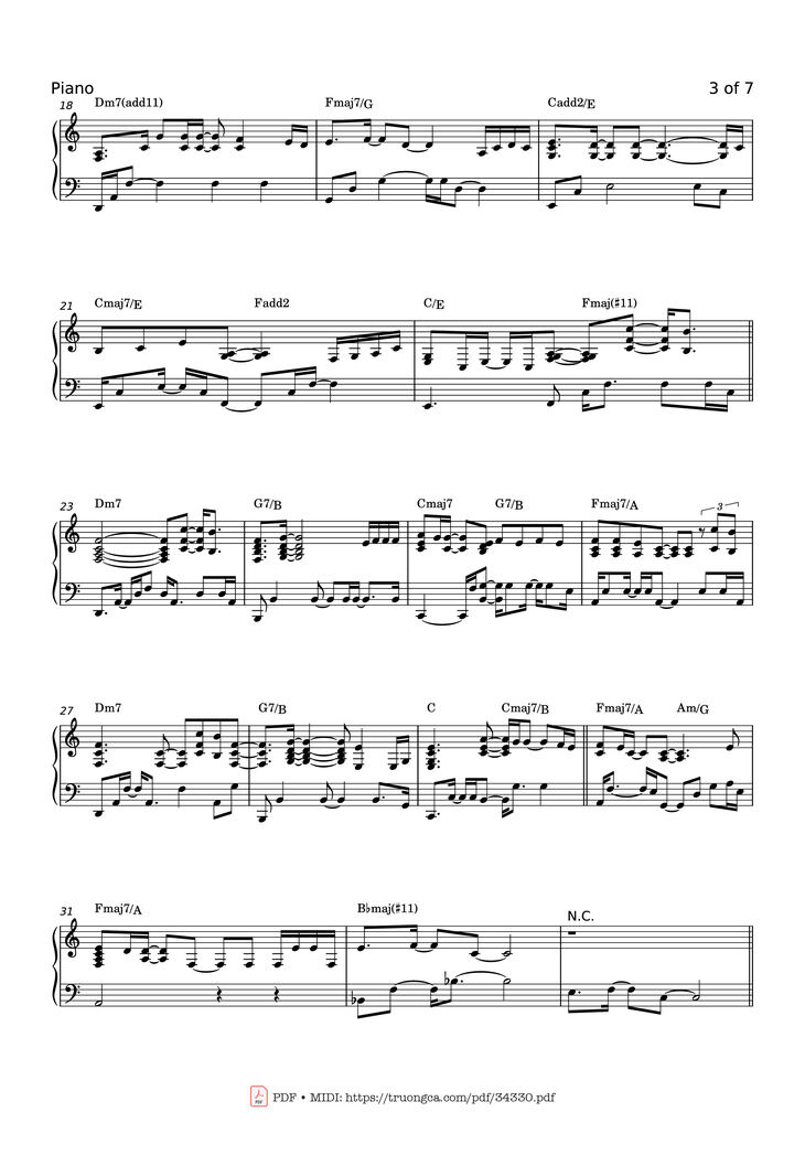 Page 3 of the piano sheet music PDF Piano - GRAVITY Piano by SARA BAREILLES