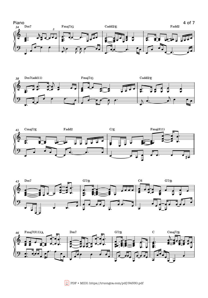 Page 4 of the piano sheet music PDF Piano - GRAVITY Piano by SARA BAREILLES