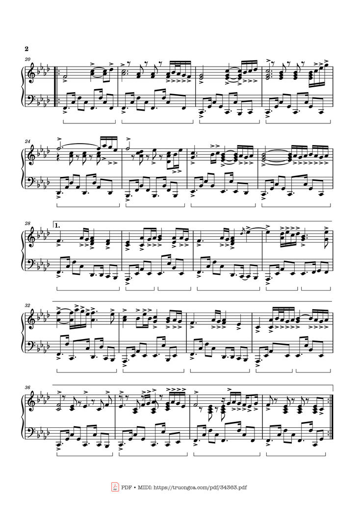 Page 2 of the piano sheet music PDF Piano - Playing By Heart Piano by YANNI