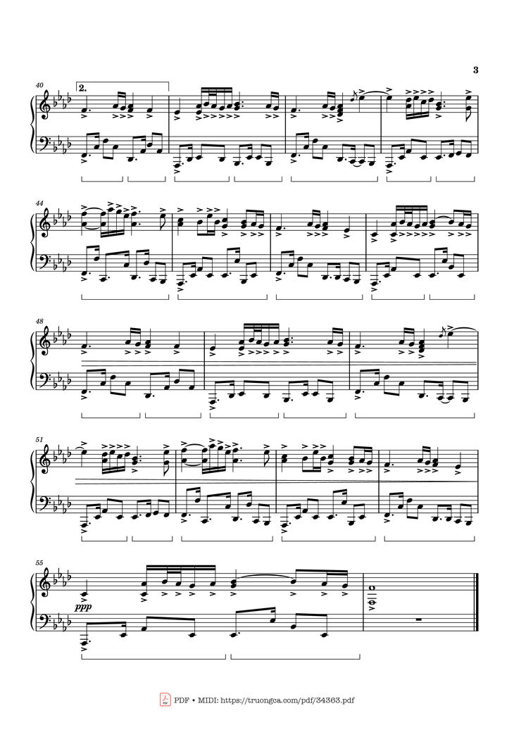Page 3 of the piano sheet music PDF Piano - Playing By Heart Piano by YANNI