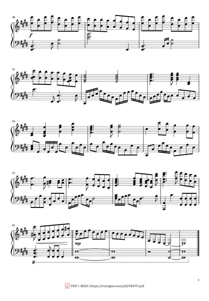 Page 3 of the piano sheet music PDF Piano - Test Drive - How to Train Your Dragon Piano by John Powell