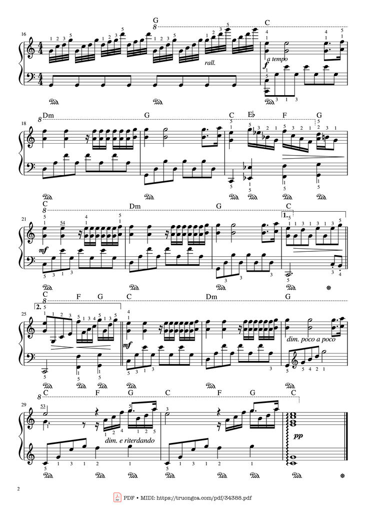 Page 2 of the piano sheet music PDF Piano - Ballade pour Adeline Piano by Paul de Senneville