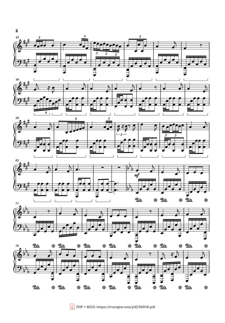 Page 2 of the piano sheet music PDF Piano - We Three Kings Piano Easy by John Henry Hopkins