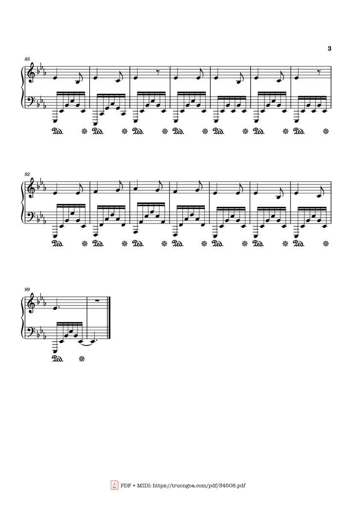 Page 3 of the piano sheet music PDF Piano - We Three Kings Piano Easy by John Henry Hopkins