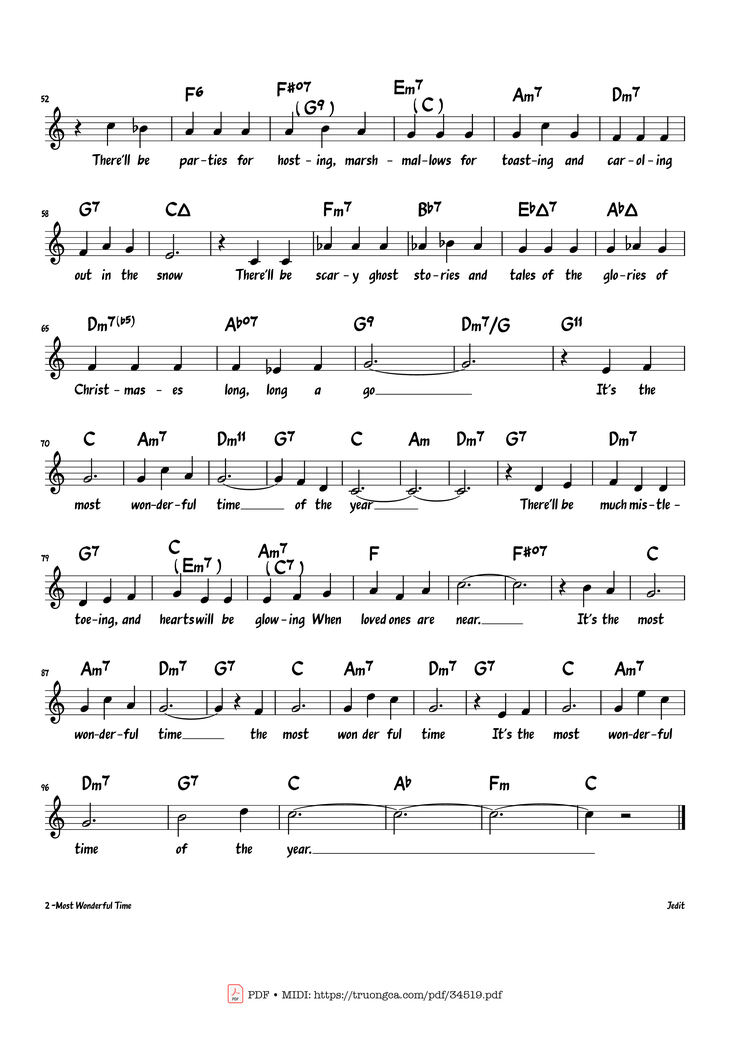 Page 2 of the piano sheet music PDF Piano - It