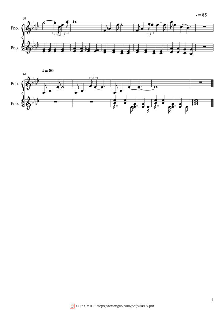 Page 3 of the piano sheet music PDF Piano - Close to you Piano by The Carpenters