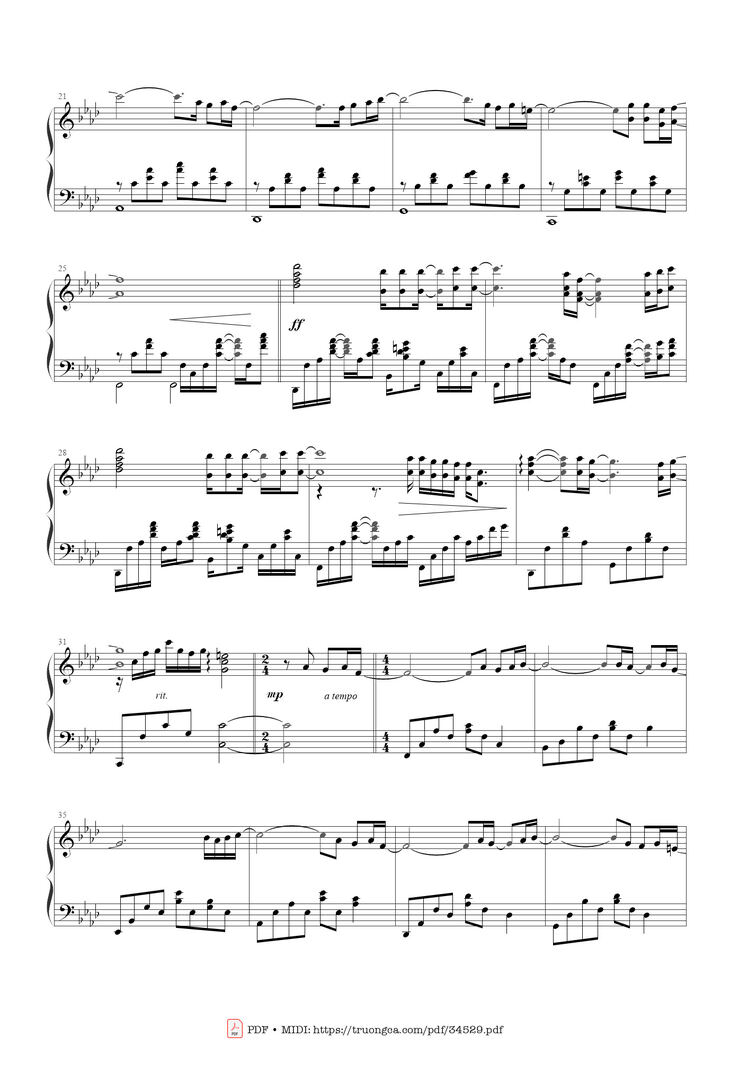 Page 2 of the piano sheet music PDF - Magic boulevard Piano by François Feldman