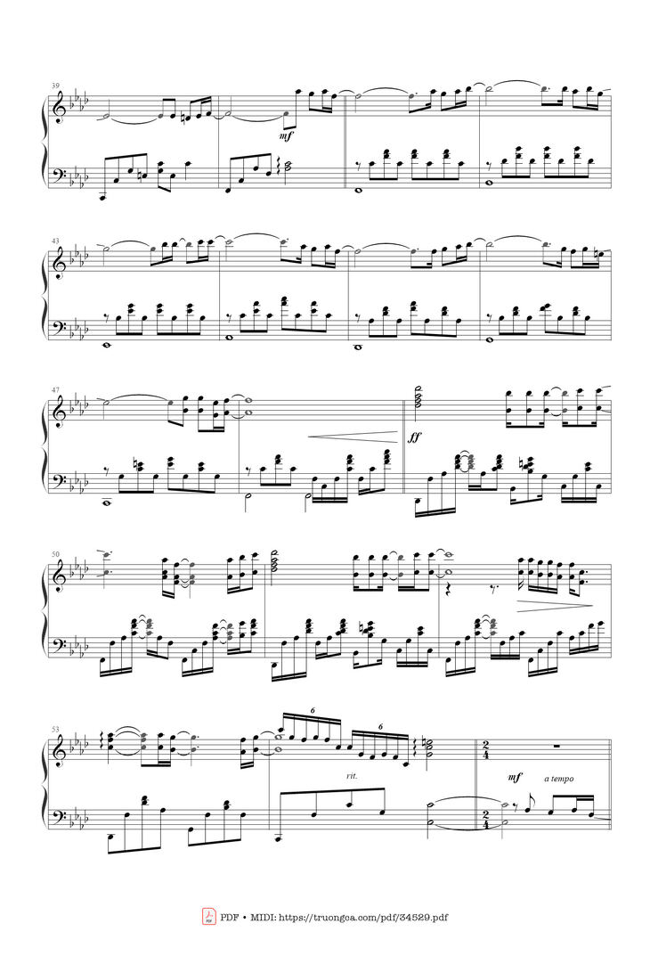 Page 3 of the piano sheet music PDF - Magic boulevard Piano by François Feldman