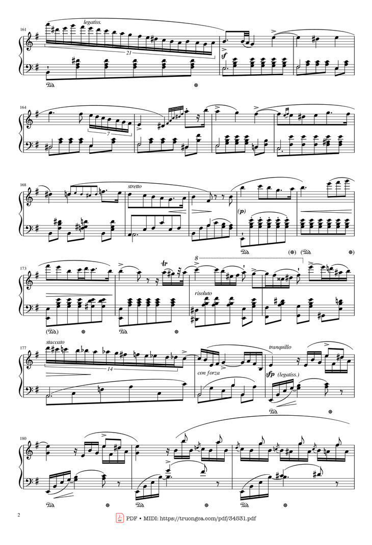 Page 2 of the piano sheet music PDF Piano - Chopin Concerto No.1, Op.11, Allegro Maestoso Piano by Frédéric Chopin