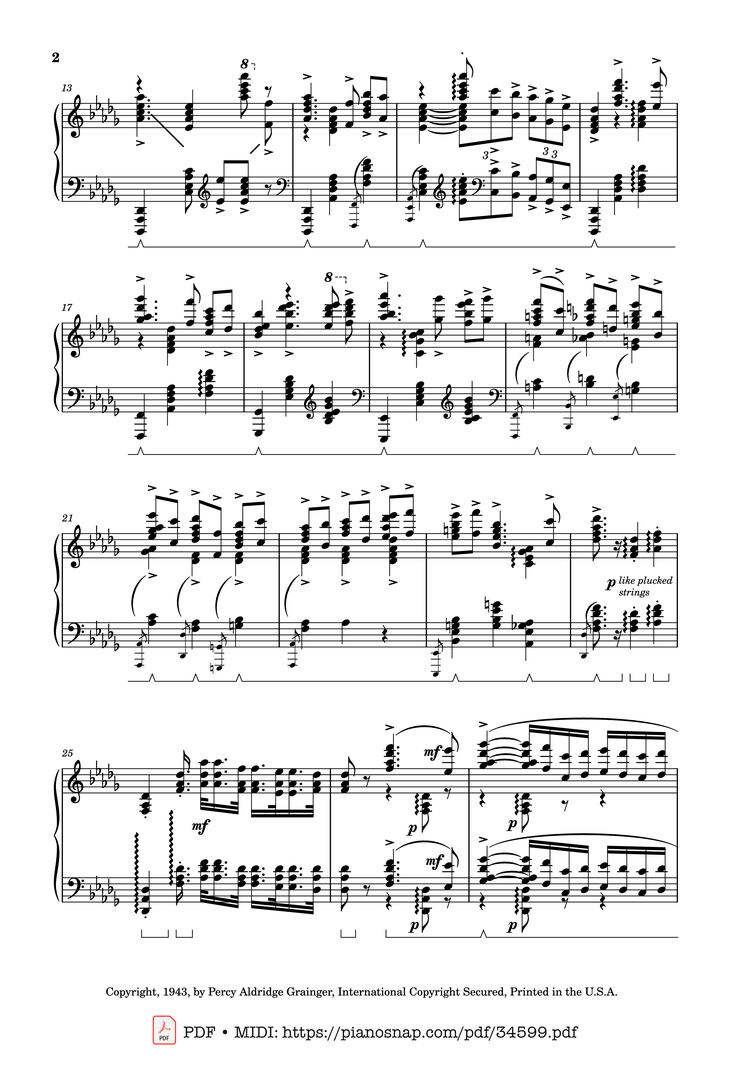 Page 2 of the piano sheet music PDF Piano - Tchaikovsky