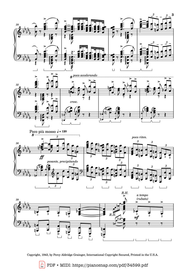 Page 3 of the piano sheet music PDF Piano - Tchaikovsky