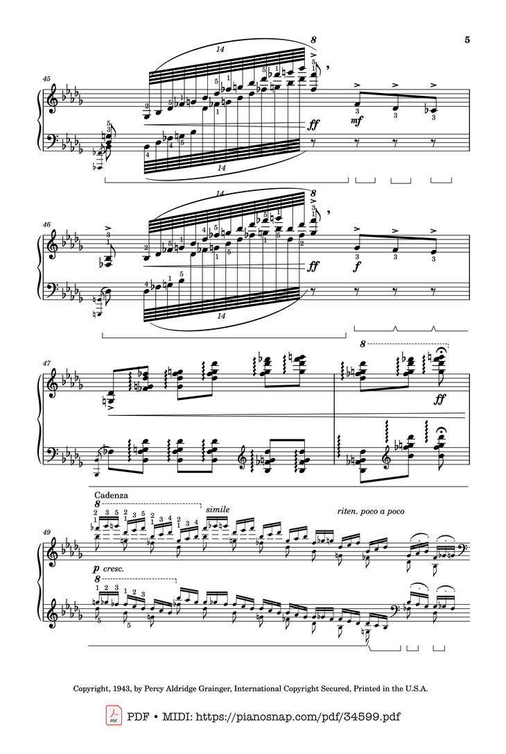 Page 5 of the piano sheet music PDF Piano - Tchaikovsky
