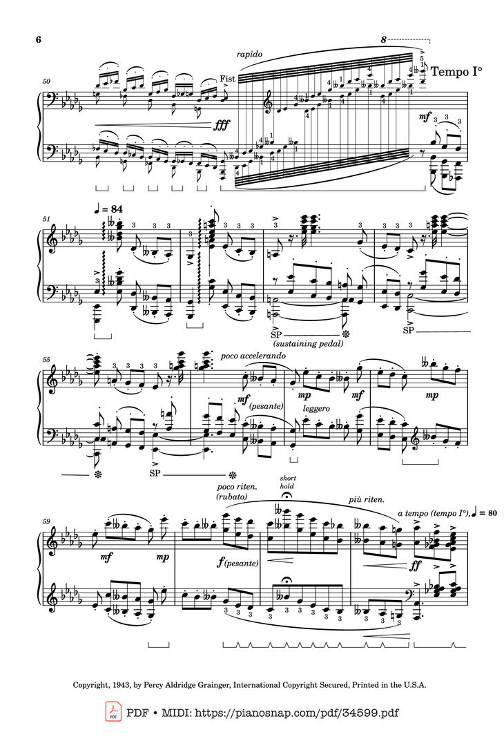 Page 6 of the piano sheet music PDF Piano - Tchaikovsky