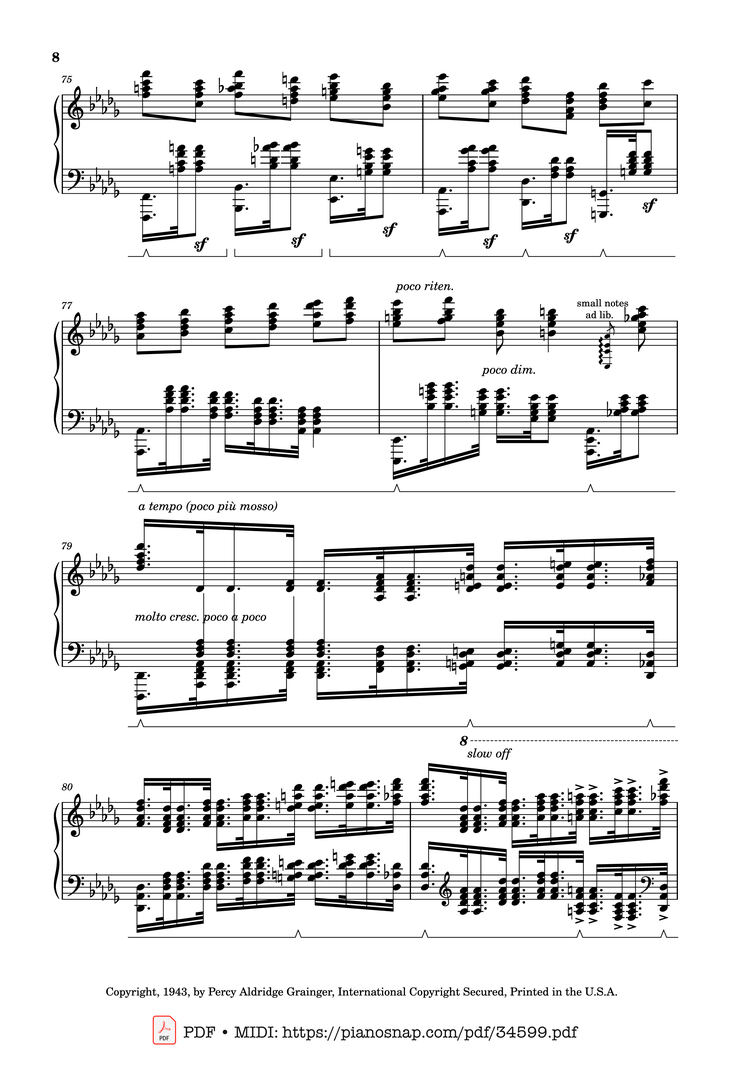 Page 8 of the piano sheet music PDF Piano - Tchaikovsky