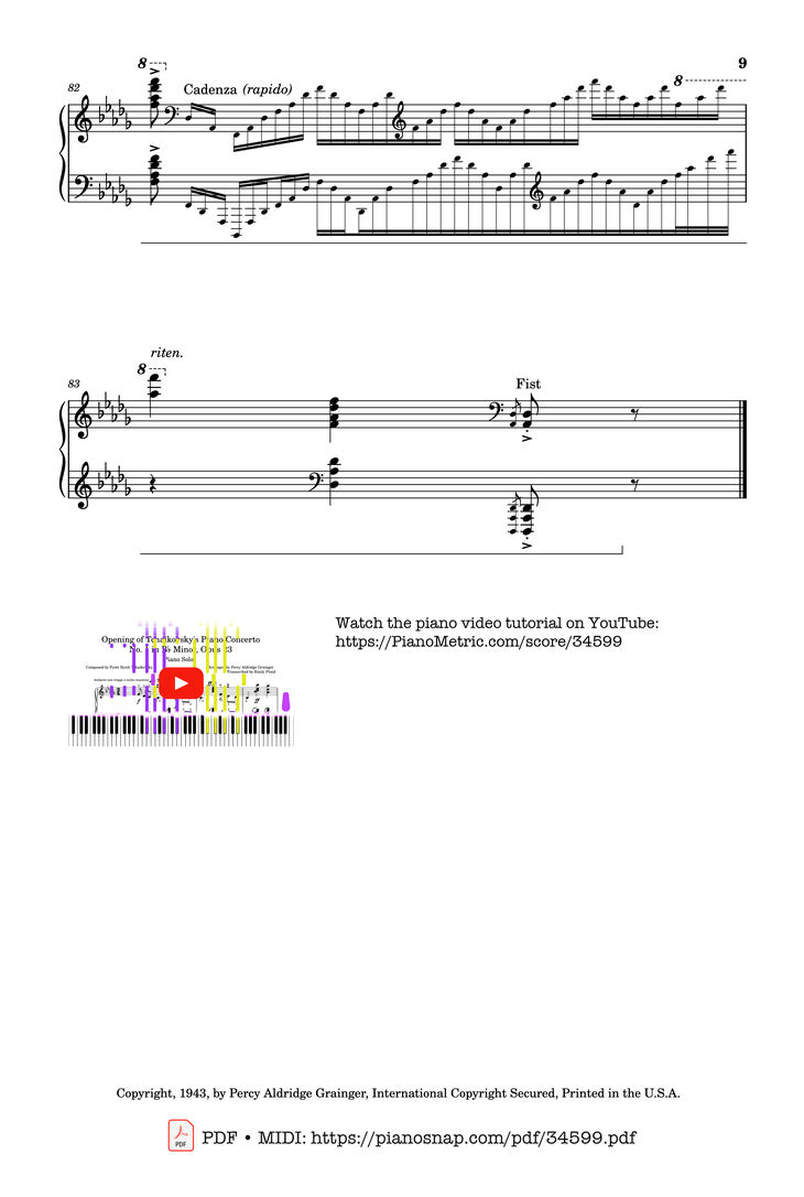 Page 9 of the piano sheet music PDF Piano - Tchaikovsky