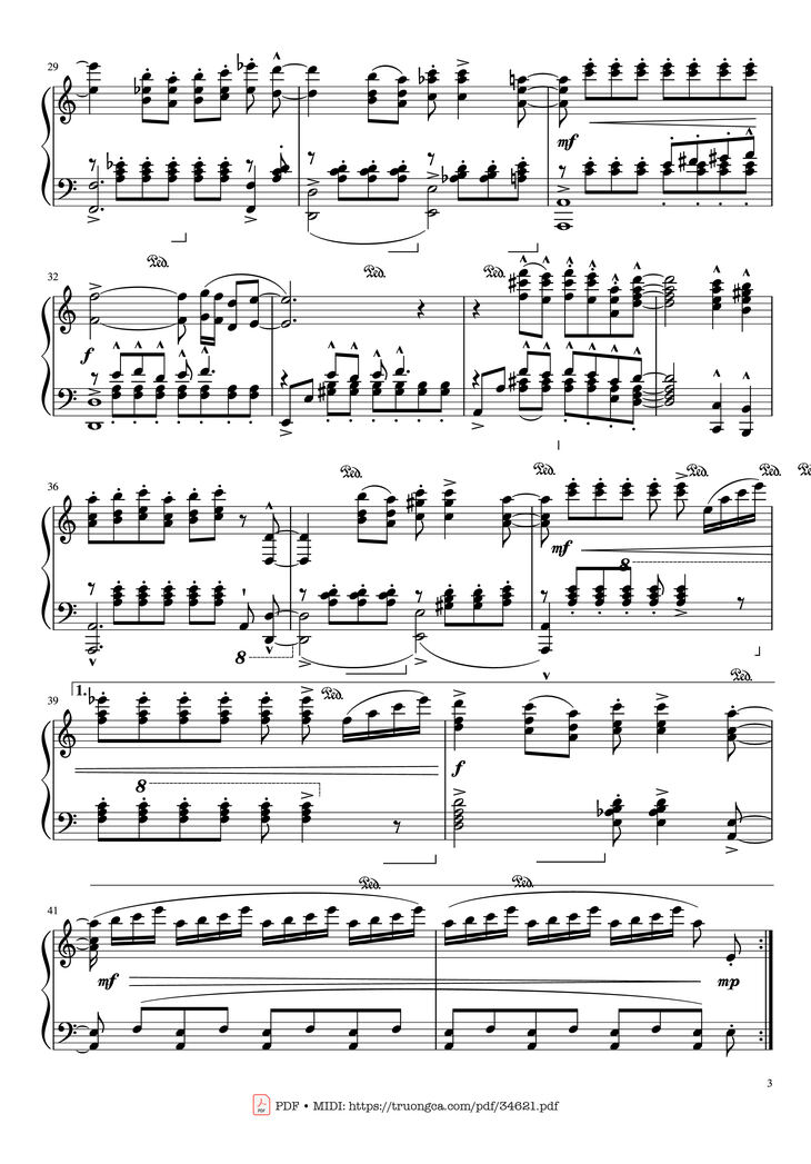 Page 3 of the piano sheet music PDF Piano - Money money money Piano by ABBA