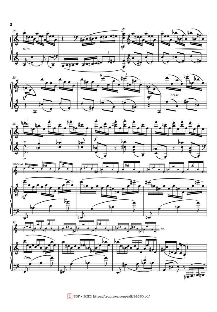 Page 2 of the piano sheet music PDF Piano - Rachmaninov Etude Tableau op. 39 no. 6 Piano by Sergei Rachmaninoff