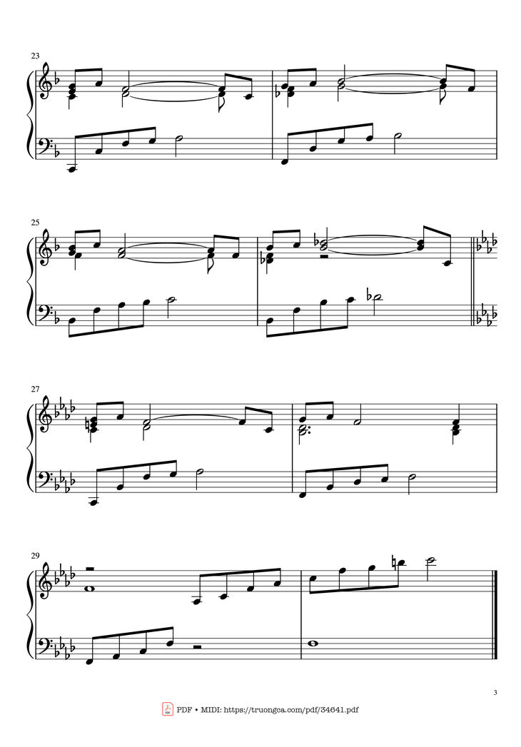 Page 3 of the piano sheet music PDF Piano - Theme from Summer of 